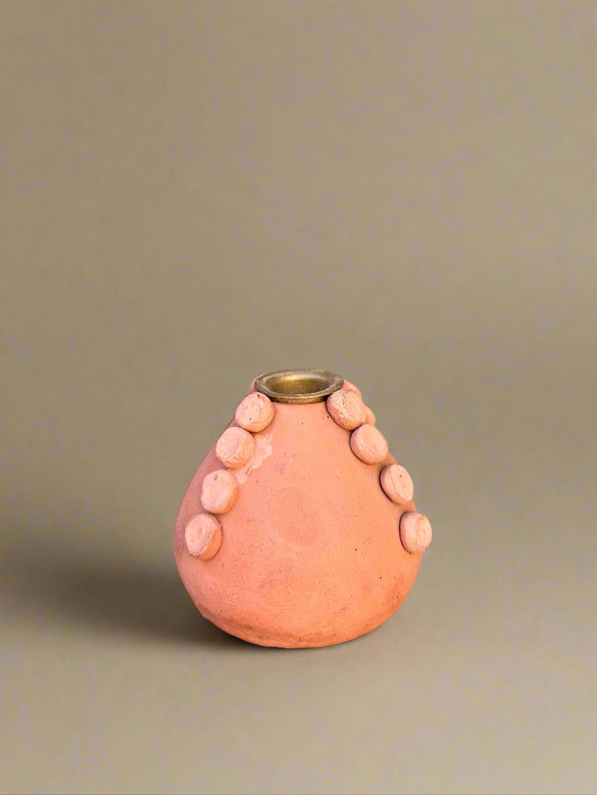 Beaded Taper Candle Holder & Bud Vase