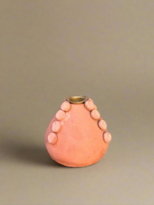 Beaded Taper Candle Holder & Bud Vase