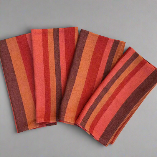 Handwoven Striped Cloth Napkins in Aztec Stripe