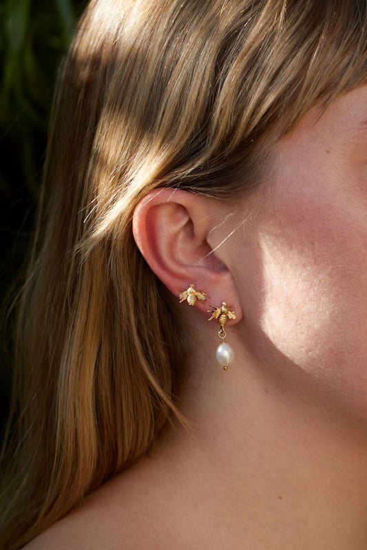 Bee Sting Pearl Earrings