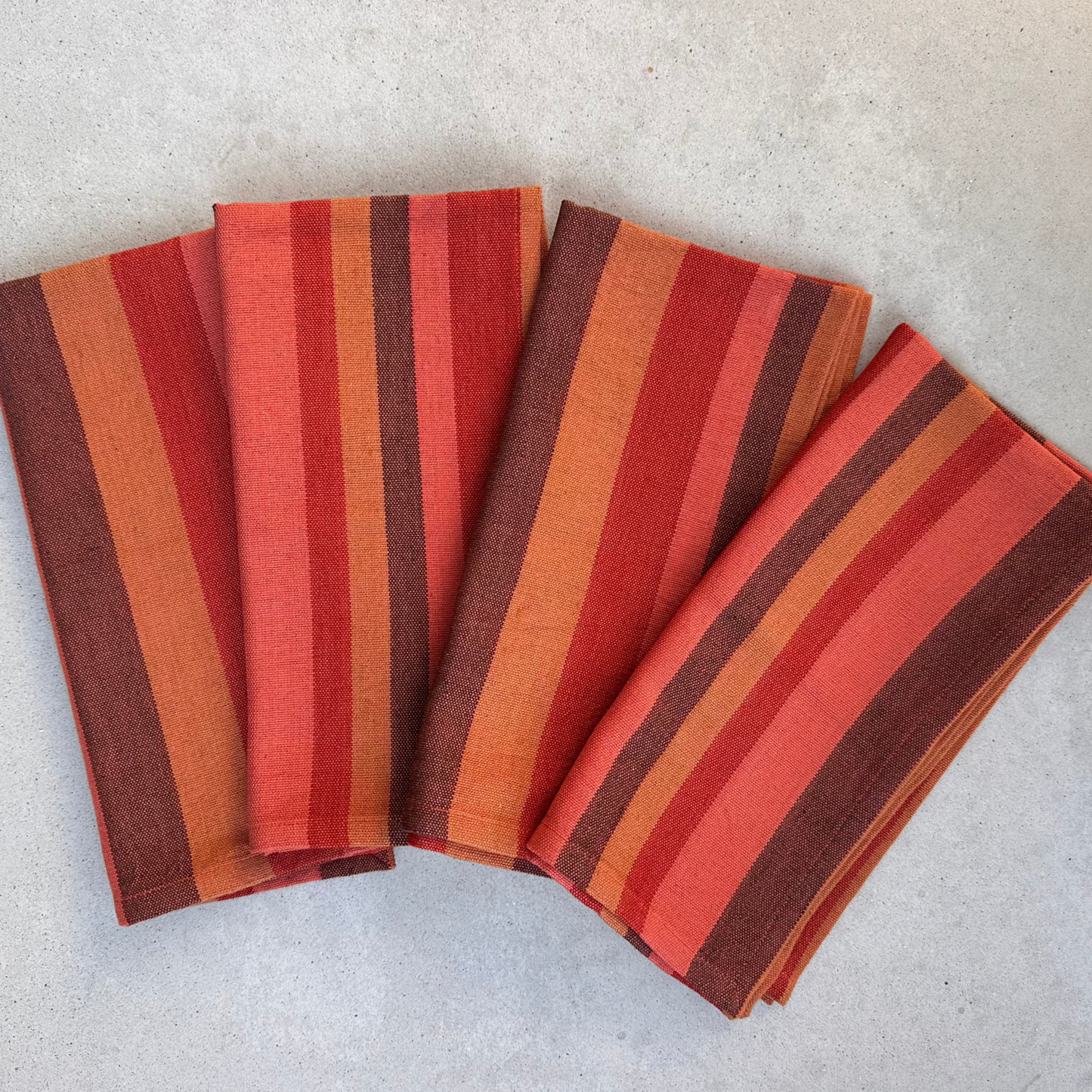 Handwoven Striped Cloth Napkins in Aztec Stripe